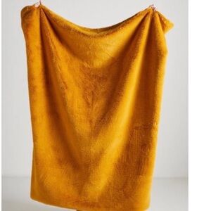 Anthropologie Sophie Faux Fur Blanket maize
